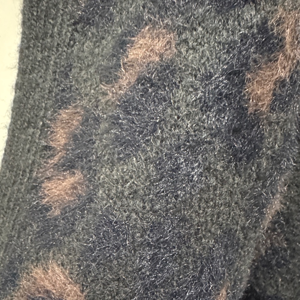 Ann Taylor Black and Brown Leopard Textured Print,  Cardigan - Picture 4 of 12